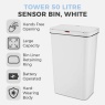 Tower 50L Rectangular Sensor Bin - White