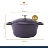 Masterclass Cast Aluminium Casserole Dish 20cm - Purple