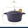 Masterclass Cast Aluminium Casserole Dish 24cm - Purple