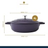 Masterclass Cast Aluminium Shallow Casserole Dish 28cm - Purple
