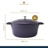 Masterclass Cast Aluminium Casserole Dish 28cm - Purple