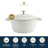 Masterclass Cast Aluminium Casserole Dish 20cm - Cream