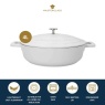 Masterclass Cast Aluminium Shallow Casserole Dish 28cm - Cream