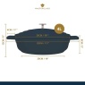 Masterclass Cast Aluminium Shallow Casserole Dish 28cm - Cream