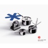 Joseph Joseph Joseph Joseph Space Steel 3 Piece Saucepan Set