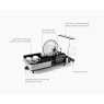 Joseph Joseph Joseph Joseph Extend Steel Plus Dish Drainer With Wine Glass Rack - Black