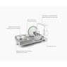 Joseph Joseph Joseph Joseph Extend Steel Plus Dish Drainer with Wine Glass Rack - Light Stone
