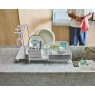 Joseph Joseph Joseph Joseph Extend Steel Plus Dish Drainer with Wine Glass Rack - Light Stone