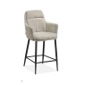 Annie Upholstered Barstool (Pair) - Miami Toffee Fabric