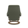 Stressless Stressless Sunrise (M) Chair & Stool Set in Paloma Shadow Green Leather with Oak Classic Base
