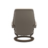 Stressless Stressless Sunrise (M) Chair & Stool Set in Paloma Mushroom Leather with Smoked Oak Classic Base