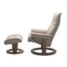 Stressless Stressless Sunrise (M) Chair & Stool Set in Paloma Mushroom Leather with Smoked Oak Classic Base
