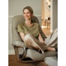 Stressless Stressless Sunrise (M) Chair & Stool Set in Paloma Mushroom Leather with Smoked Oak Signature Base