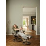 Stressless Stressless Sunrise (M) Chair & Stool Set in Paloma Mushroom Leather with Smoked Oak Signature Base