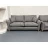 Parker Knoll Parker Knoll Hazel Grand Sofa in Zahara Pewter Fabric With Vintage Oak Leg