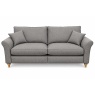 Parker Knoll Parker Knoll Hazel Grand Sofa in Zahara Pewter Fabric With Vintage Oak Leg