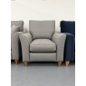 Parker Knoll Parker Knoll Hazel Chair in Zahara Pewter Fabric With Vintage Oak Leg
