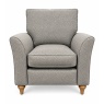Parker Knoll Parker Knoll Hazel Chair in Zahara Pewter Fabric With Vintage Oak Leg
