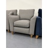 Parker Knoll Parker Knoll Hazel Chair in Zahara Pewter Fabric With Vintage Oak Leg
