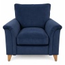 Parker Knoll Parker Knoll Rowan Chair in Combarro Midnight Fabric With Vintage Oak Leg