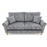 Alstons Alstons Paulina 3 Seater Sofa in Armour Jewel Velvet Plain Fabric With Light Feet & Scatter Cushions