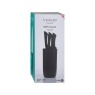 Viners 5 Piece Ripple Knife Block - Black