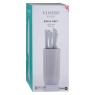 Viners 5 Piece Ripple Knife Block - Grey