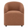 Fortune Woods Quake Upholstered Roller Chair - Rust Boucle Fabric