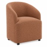Fortune Woods Quake Upholstered Roller Chair - Rust Boucle Fabric