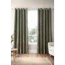 Bianca Attica Velvet Blackout Eyelet Curtains - Green
