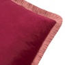 Furn Halo Fringed Velvet Feather Cushion 50cm - Burgundy/Slipper