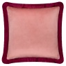 Furn Halo Fringed Velvet Feather Cushion 50cm - Slipper/Burgundy