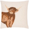 Evans Lichfield Boucle Highland Cow Cushion 45cm - Natural
