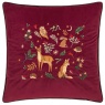 Furn Berry Woods Velvet Cushion 45cm - Burgundy