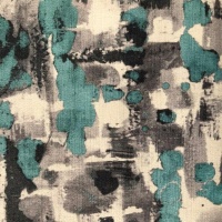 1522 Teal Grey Monet Printed Velvet