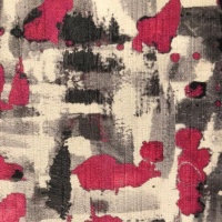 1526 Cerise Grey Monet Printed Velvet